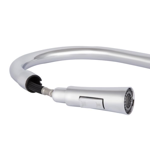 Смеситель для кухни Qtap Vlasta New с выдвижным изливом QTVLA344CRM45646 Chrome, латунный, однорычажный SD00051770 фото