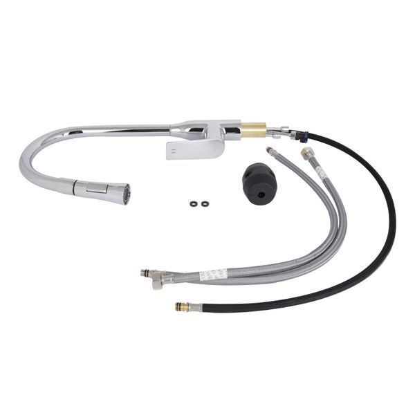 Смеситель для кухни Qtap Vlasta New с выдвижным изливом QTVLA344CRM45646 Chrome, латунный, однорычажный SD00051770 фото