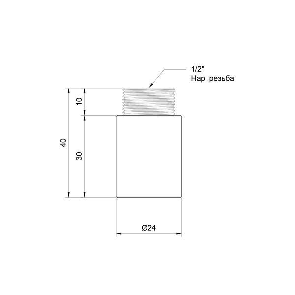 Подовжувач SD Plus 30х1/2" хром SD1301530 SD00010132 фото
