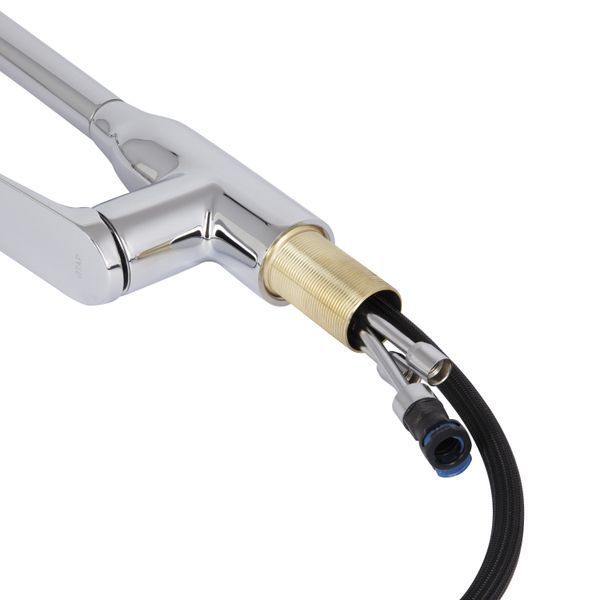 Смеситель для кухни Qtap Vlasta New с выдвижным изливом QTVLA344CRM45646 Chrome, латунный, однорычажный SD00051770 фото