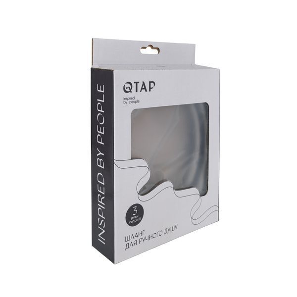 Шланг для ручного душу Qtap Hadice 1600 мм прямокутний QTHADPVCSQ160B Black Matt, гнучкий, полімерний SD00051170 фото