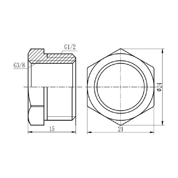Футорка SD Forte 1/2"х3/8" ЗВ SF374159 SD00002751 фото