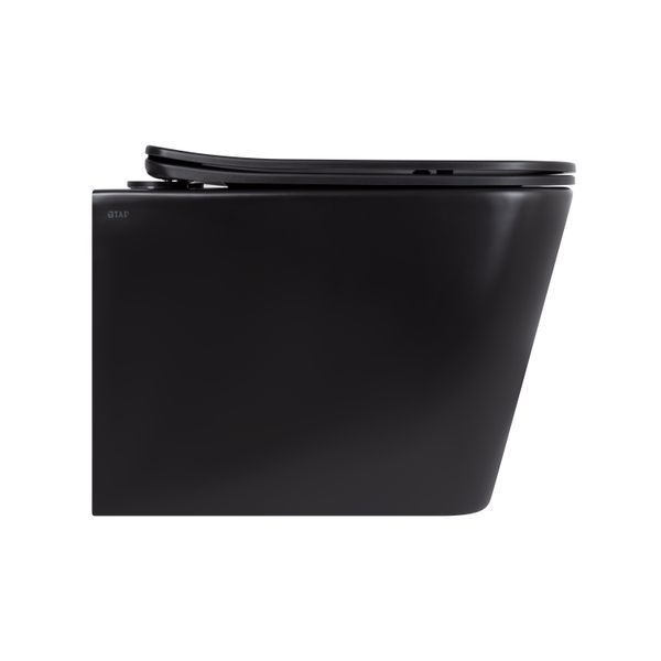 Унітаз підвісний Qtap Tern New Ultra Quiet безобідковий з сидінням Soft-close MATT BLACK QT17332303ASMB SD00052572 фото