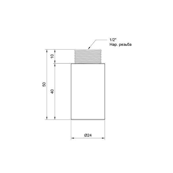 Удлинитель SD Plus 40х1/2" хром SD1301540 SD00010134 фото