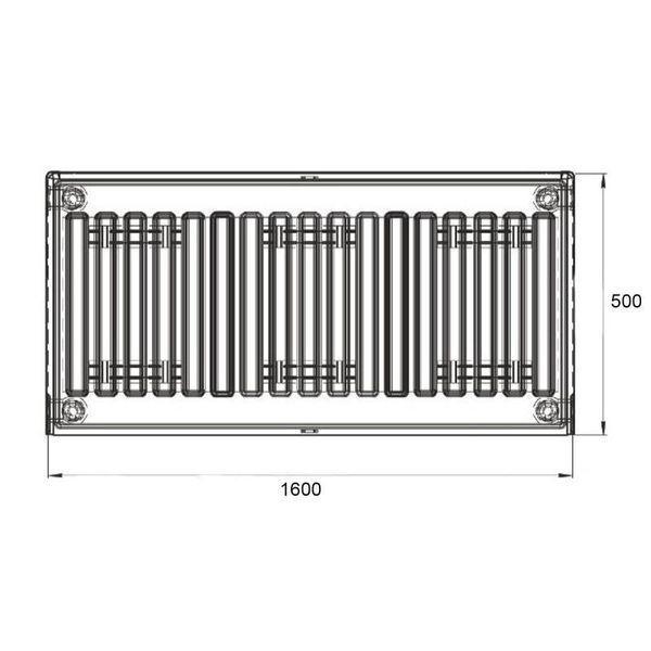 Радиатор стальной Thermo Alliance 22 тип 500х1600 боковое подключение, мощность 2986 Вт, белый цвет SD00040135 фото