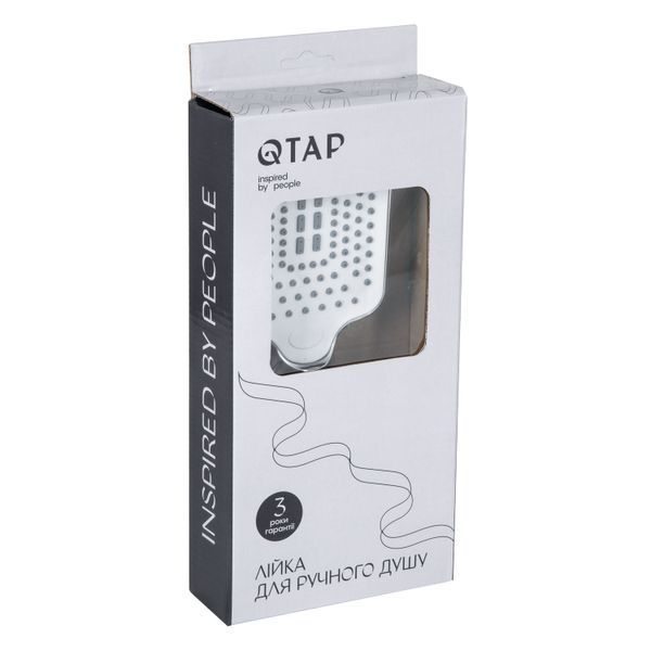 Лейка для ручного душа Qtap Rucni 245x95 мм прямоугольная QTRUC125CRM45779 Chrome/White SD00051903 фото