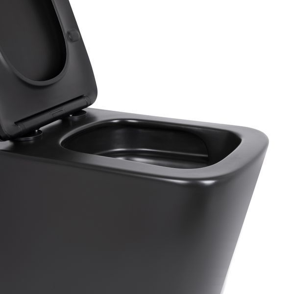 Унітаз підвісний Qtap Tern New Ultra Quiet безобідковий з сидінням Soft-close MATT BLACK QT17332303ASMB SD00052572 фото
