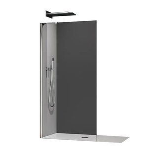 Душова перегородка Koer SR SP02 Walk-In 100x200 см зі скла 8мм, хром, Easy Clean (KR5395) KR5395 фото