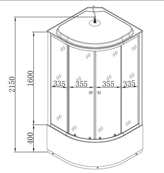 Душевой бокс Mixxus STRONG SB01-90x90 с высоким поддоном, без гидромассажа, Германия (MI6884) MI6884 фото