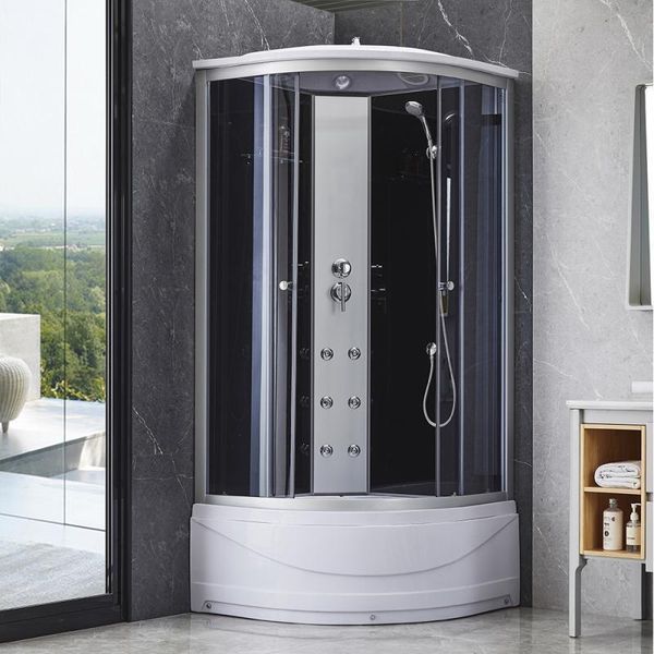 Гидромассажный бокс Lidz Tani SBM90x90.SAT.HIGH.GR, стекло тонированное 4 мм, угловая конструкция, акриловый SD00039866 фото