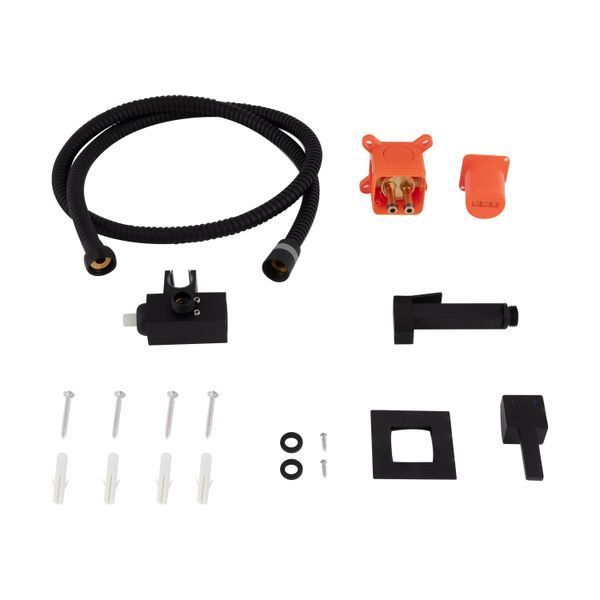 Набір для гігієнічного душу Qtap Inspai-Varius прямокутний QT259710842859NB Black Matt, змішувач, шланг SD00048969 фото