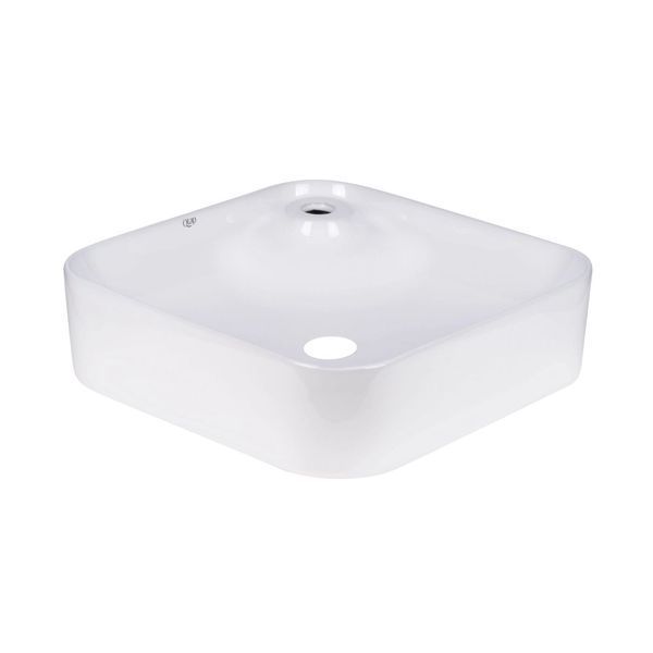 Комплект Qtap Stork: Раковина накладна квадратна 430x430x120 мм White + Донний клапан PU02 SD00053442 фото