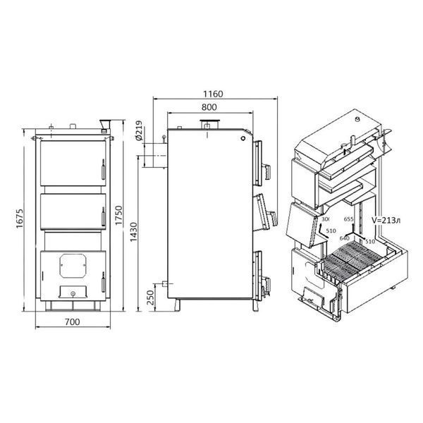 Котел твердопаливний сталевий Thermo Alliance Vulcan Plus V 4.0 VPSFW 50 SD00051331 фото