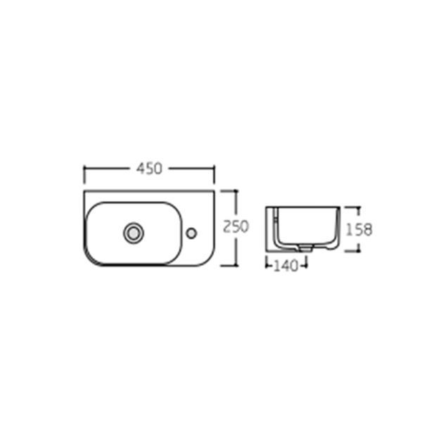 Раковина Qtap Tern 450х250х158 White QT17115117RWN SD00052903 фото