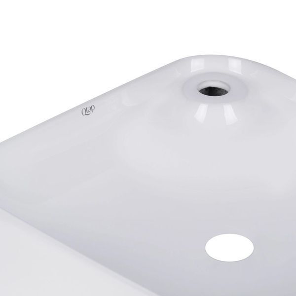 Комплект Qtap Stork: Раковина накладна квадратна 430x430x120 мм White + Донний клапан PU02 SD00053442 фото