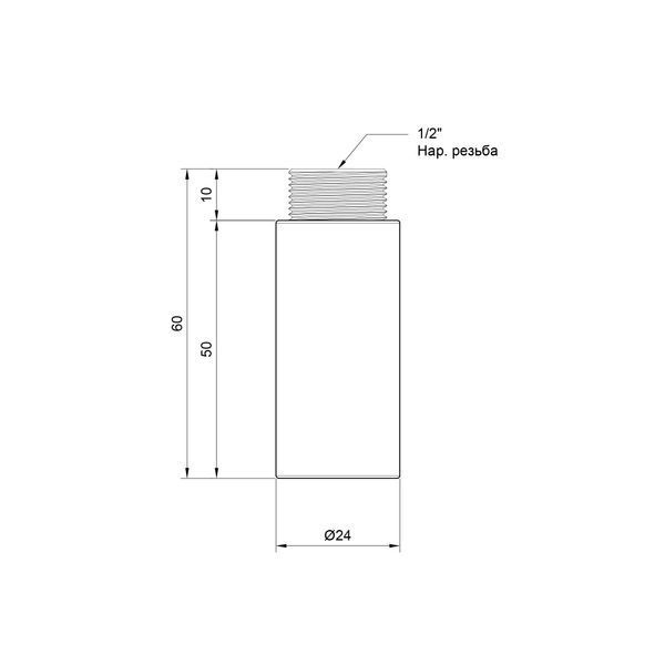 Подовжувач SD Plus 50х1/2" хром SD1301550 SD00010136 фото