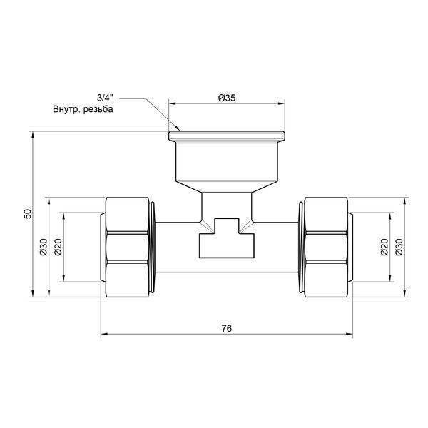 Тройник обжимной SD Plus 20х3/4"х20 ВР SD159W202020 SD00002671 фото