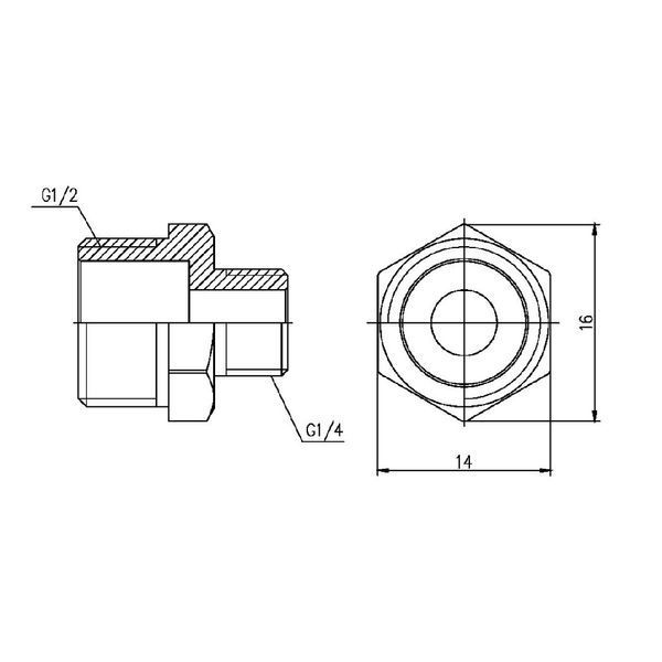 Ніпель редукційний SD Forte 1/2"х1/4" SF359156 SD00002587 фото