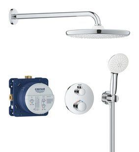 Душевая система скрытого монтажа GROHE Grohtherm с термостатом и хромированным покрытием (34872000) 34872000 фото