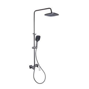 Душова система універсальна Qtap Gemini на три споживачі (з виливом) QTGEM111GMB45688 Gunmetal Black PVD SD00051812 фото