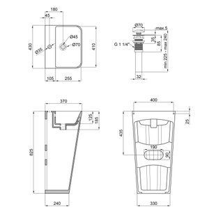 Комплект Qtap Tern: Раковина напольная моноблок 440х380х830 мм White + Донный клапан PU02O SD00053444 фото