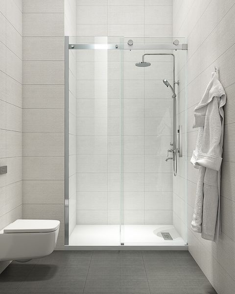 Дверь в нишу Koer SR SD01 140x200 см с прозрачным стеклом 8 мм, хром (KR5380) KR5380 фото