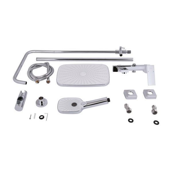Душова система універсальна Qtap Gemini на три споживача (з виливом) QTGEM111CRW45687 Chrome/White SD00051811 фото