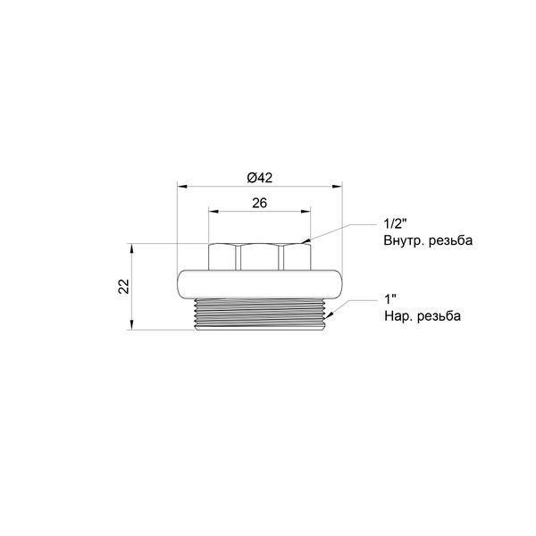 Футорка радиаторная SD Plus 1"х1/2" левая SD11515S SD00004608 фото