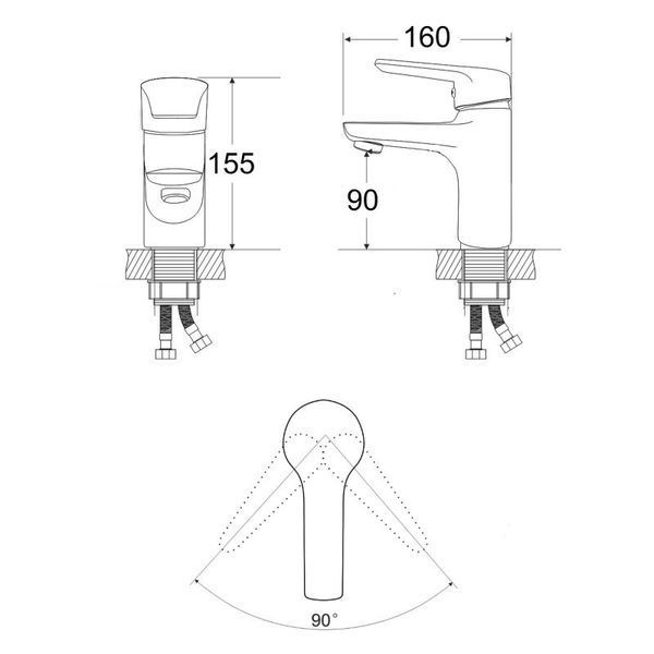 Змішувач для раковини Lidz Tani 0011F1 (k40) LDTAN001F1CRM44959 Chrome SD00051083 фото