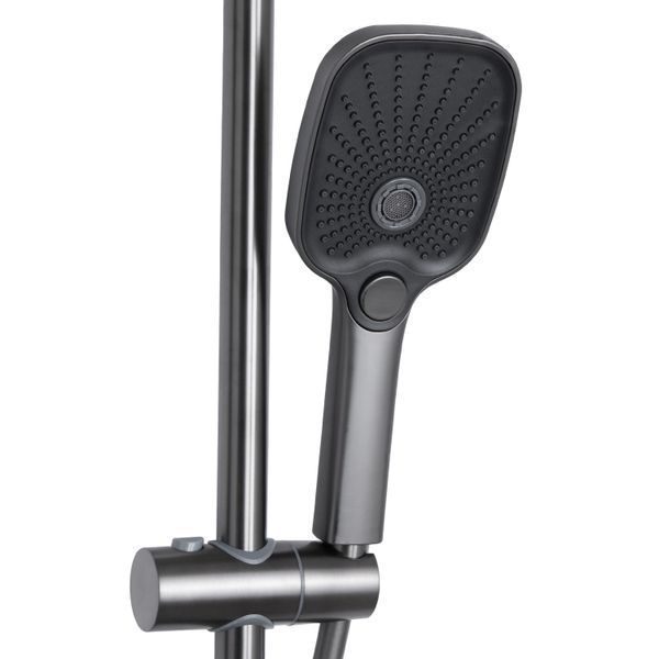 Душова система універсальна Qtap Gemini на три споживачі (з виливом) QTGEM111GMB45688 Gunmetal Black PVD SD00051812 фото