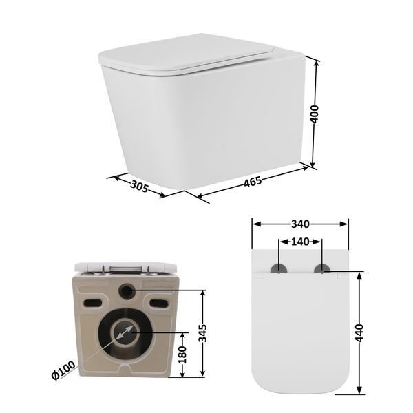 Унитаз напольный Qtap Tern безбачковый Ultra Quiet безободковый с сиденьем Soft-close WHITE QT17223303AW SD00052586 фото