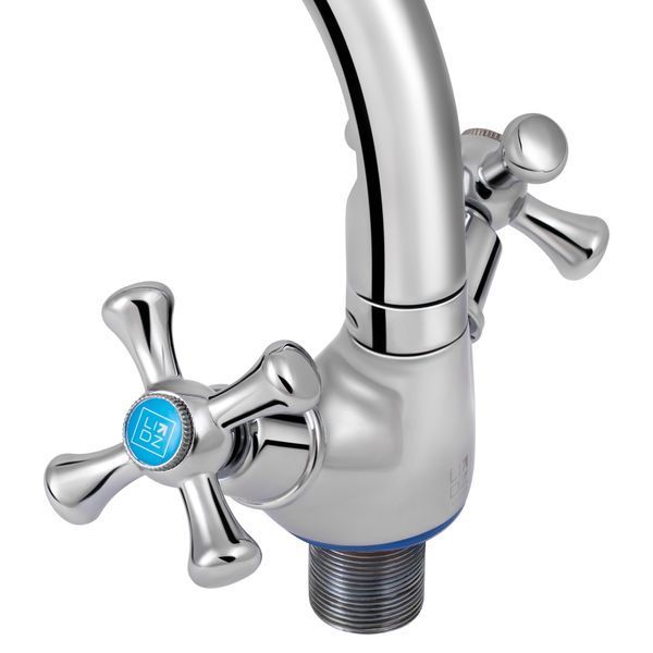 Змішувач для кухні Lidz Lamb 276F двовентильний LDLAM276FCRM22019 Chrome, з гнучким підведенням та поворотним SD00028116 фото