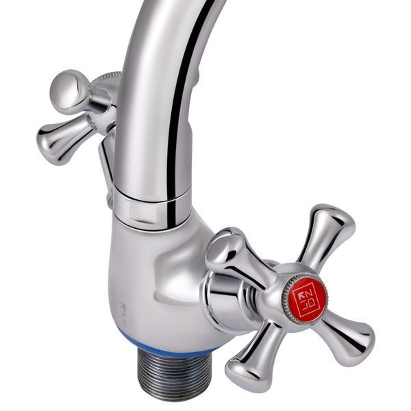 Змішувач для кухні Lidz Lamb 276F двовентильний LDLAM276FCRM22019 Chrome, з гнучким підведенням та поворотним SD00028116 фото