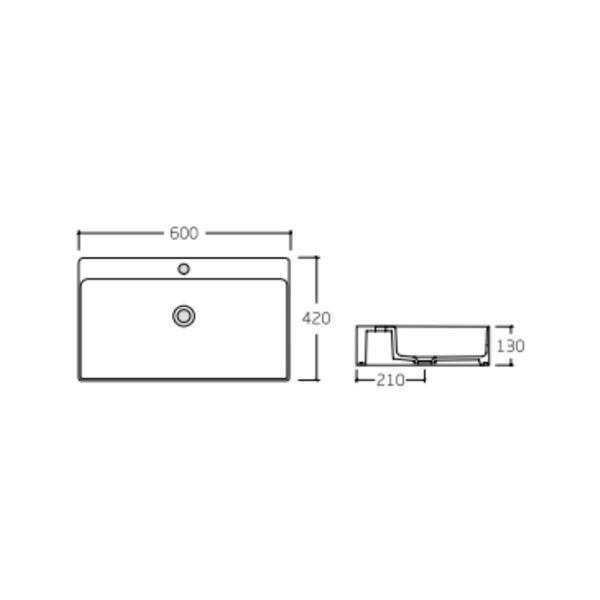 Раковина Qtap Nando LT 600х420х130 White QT12112173WN SD00052917 фото
