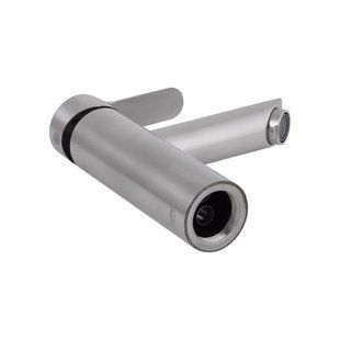 Змішувач для умивальника Brinex Pure 001F низький Nickel BRIPUR001FNKL, Одноважільний, з нержавіючої сталі SD00053172 фото