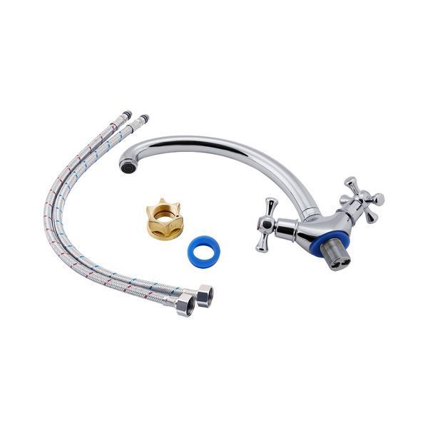 Змішувач для кухні Lidz Lamb 273F двовентильний LDLAM273FCRM21890 Chrome, поворотний вилив, глянцева SD00027987 фото