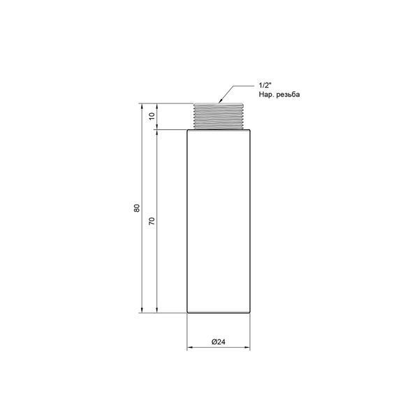 Подовжувач SD Plus 70х1/2" хром SD1301570 SD00010140 фото
