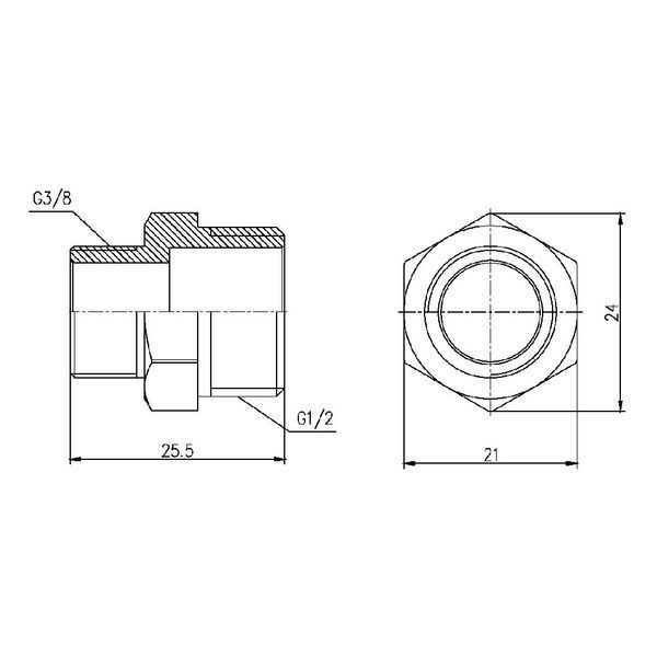 Ніпель редукційний SD Forte 1/2"х3/8" SF359159 SD00002589 фото