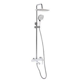 Душевая система универсальная Qtap Grand на три потребителя (с изливом) QTGRAWCR1004 Chrome/White, латунь, одноручный смеситель SD00039614 фото