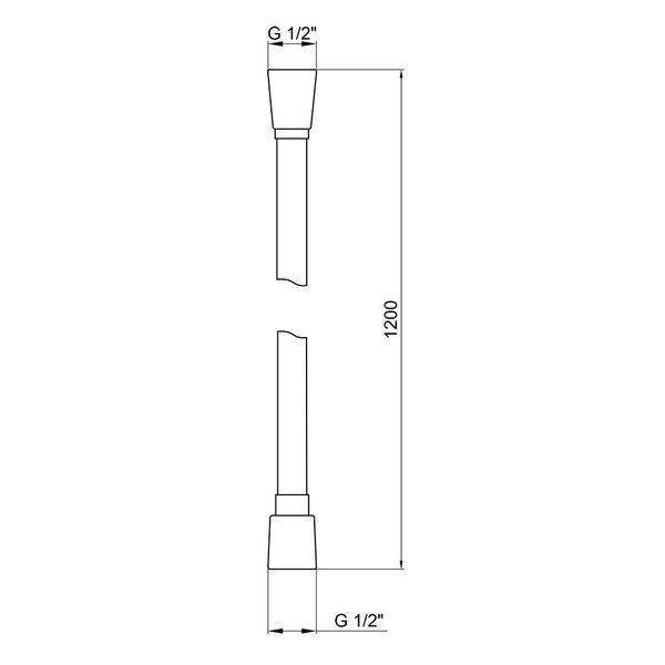 Шланг для ручного душу Qtap Hadice 1200 мм QT054BL43073 Чорний Мат, нержавіюча сталь, для душу SD00049190 фото