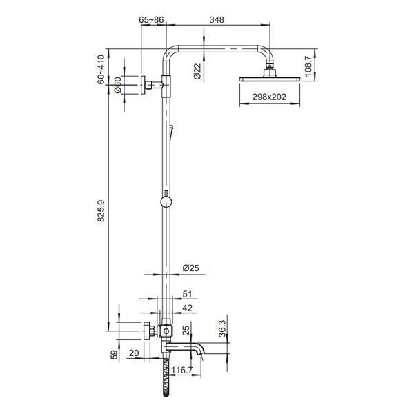 Душова колонка Koer KB-57011-01 з термостатичним змішувачем, хром, 3 режими (KR4724) KR4724 фото