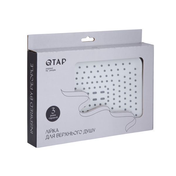 Лійка для верхнього душу Qtap Hlavova 260x180 мм прямокутна QTHLA107CRM45785 Chrome/White, ABS пластик, 1 режим SD00051909 фото