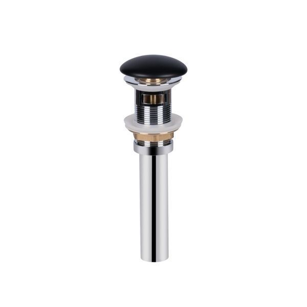 Комплект Qtap Nando LT: Раковина подвесная прямоугольная 500х420х120 мм Matt Black + Донный клапан PU03O SD00053446 фото