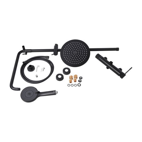 Душова система універсальна Qtap Scorpio на два споживача QTSCO51105OGB Black Matt, латунь, одноручний змішувач SD00048323 фото
