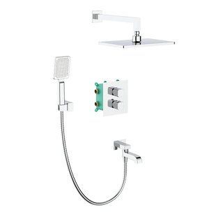 Вбудована душова система з термостатом Koer KB-67011-01, хром, 3 режими, довжина шланга 150 см. (KR4726) KR4726 фото