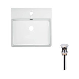 Комплект Qtap Nando LT: Раковина підвісна прамокутна 500х420х120 мм White + Донний клапан PU02O SD00053447 фото