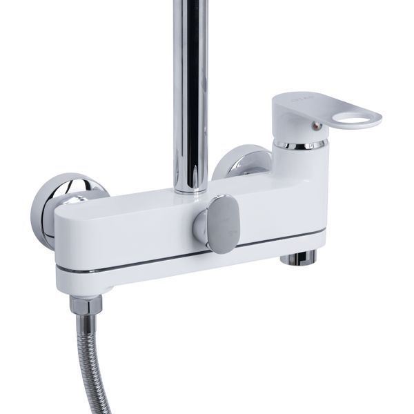 Душова система універсальна Qtap Jay на три споживача (з виливом) QTJAY111CRW45555 Chrome/White, латунь, одноручний SD00051679 фото