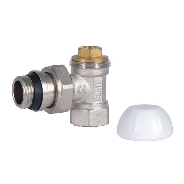 Кран радіаторний SD Forte Powerful 1/2" з антипротечкою кутовий SF233W15, латунний, з хромованим покриттям SD00021138 фото