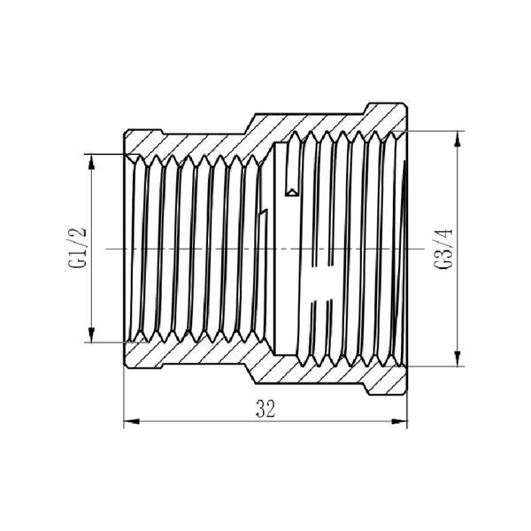 Муфта SD Forte 1/2" ВВ хром SF357H2015 SD00002566 фото