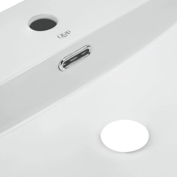 Комплект Qtap Nando LT: Раковина підвісна прамокутна 600х440х130 мм White + Донний клапан PU02O SD00053450 фото